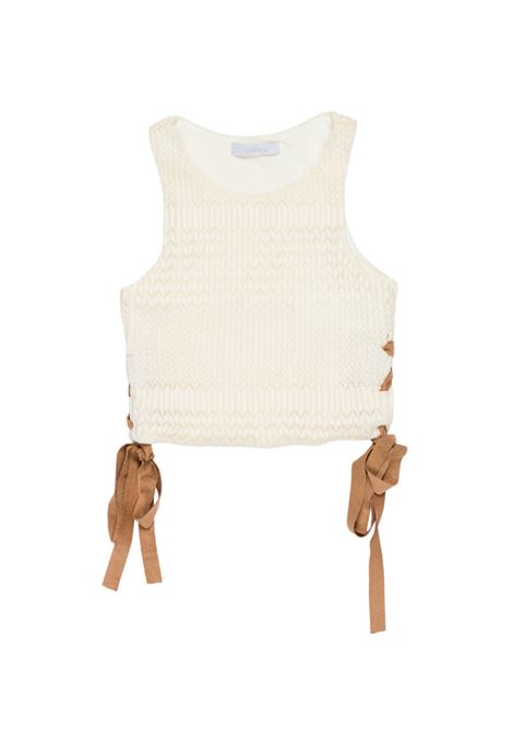 Top con lacci Lù-Lù BY MISS GRANT | LL4264LATTE